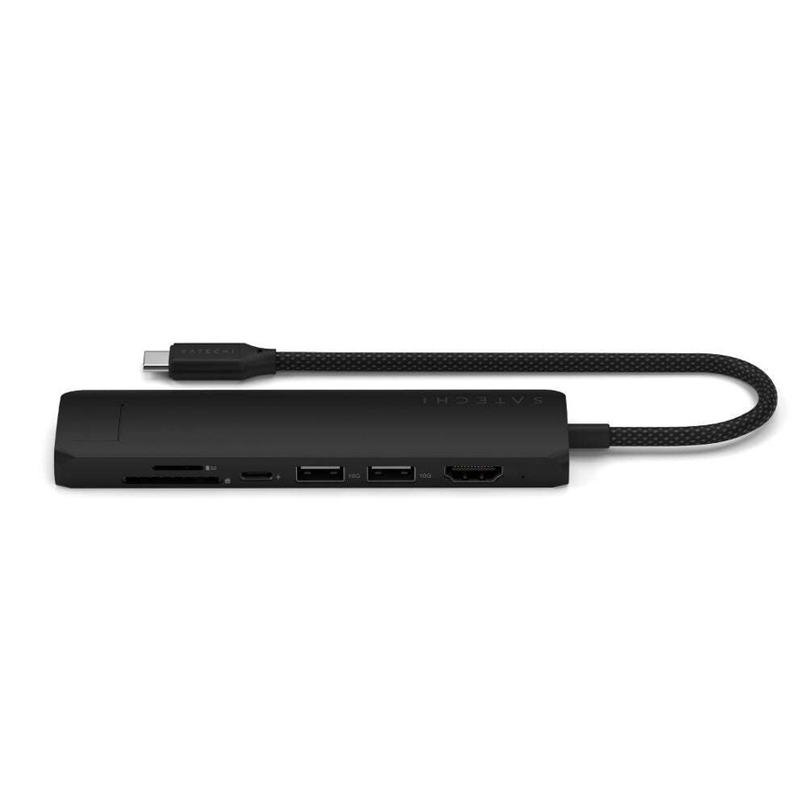 Satechi 7-In-1 Fast-Charging USB-C Slim Multiport Adapter - Black 100W