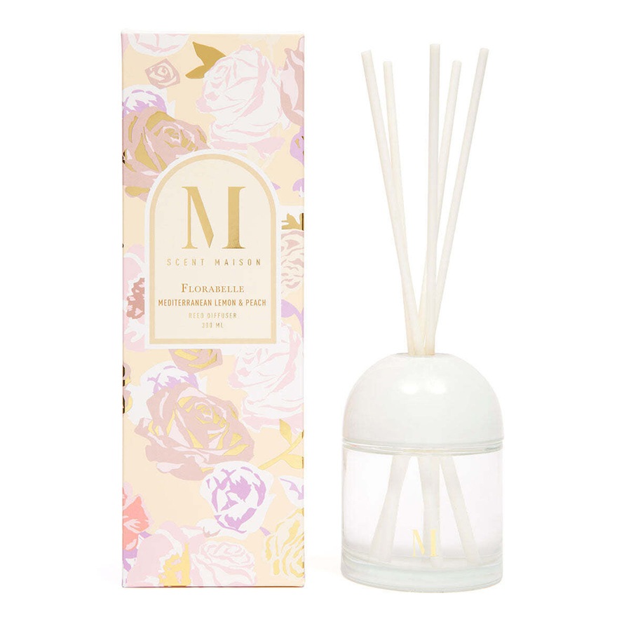 Scent Maison Florabelle 300ml Reed Diffuser Scented Home Fragrance Lemon & Peach