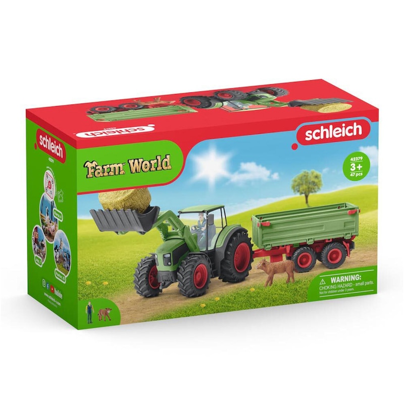 Buy Schleich Kids Childrens Toy Figurine Tractor With Trailer Pretend 