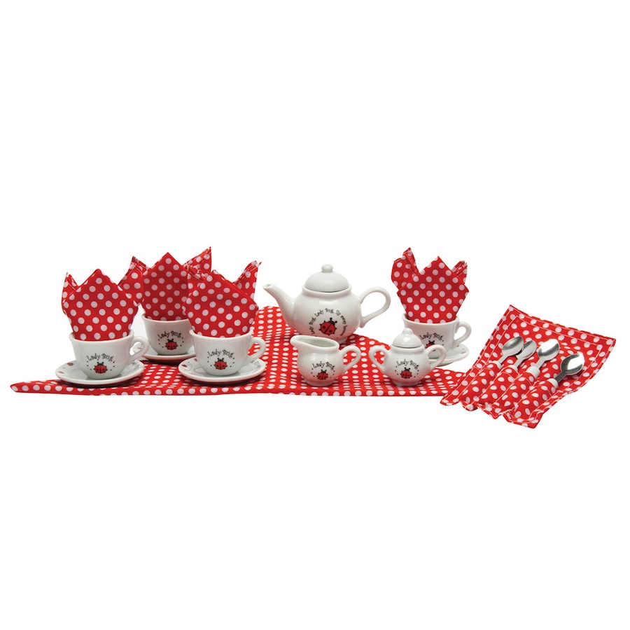 Schylling Ladybug Tea Set in Basket Kids/Children Picnic Fun Pretend Toy 8y+