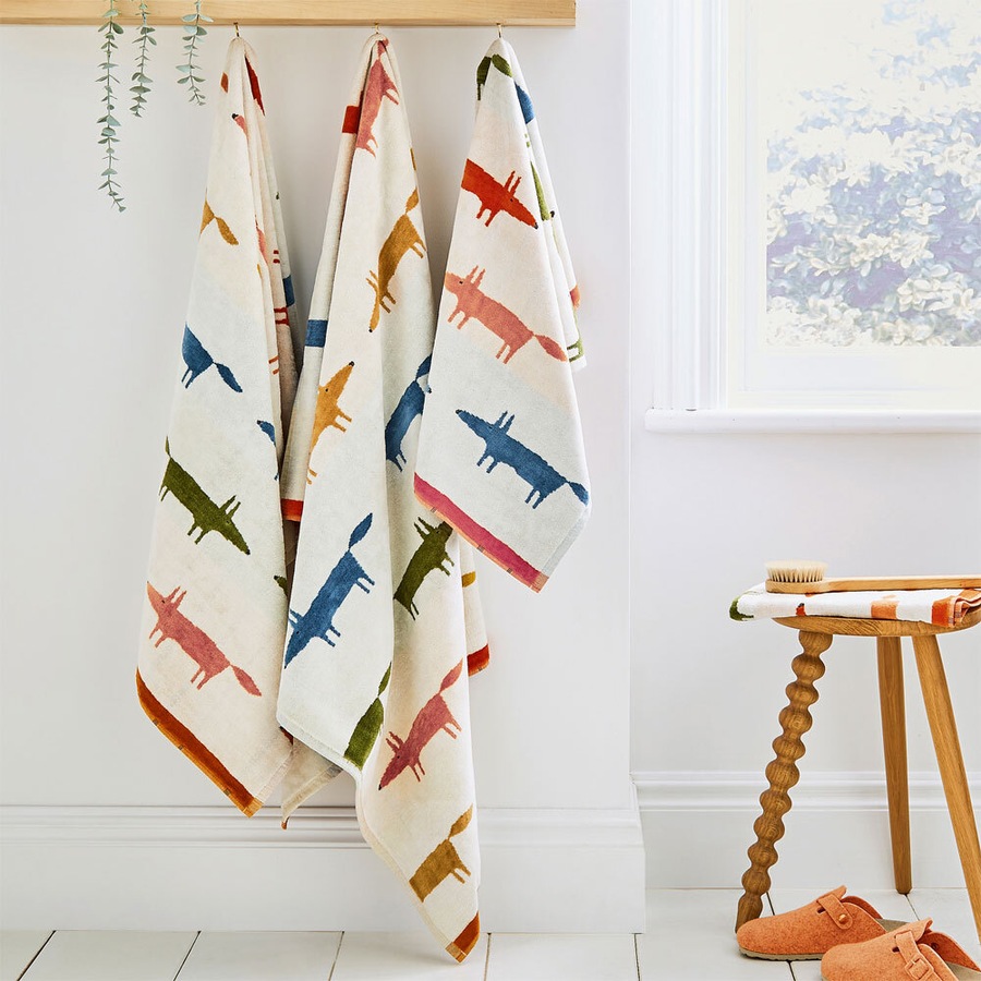 Scion Mr Fox Birthday 100% Cotton Shower Bath Sheet Multi-Coloured 90 x 150cm
