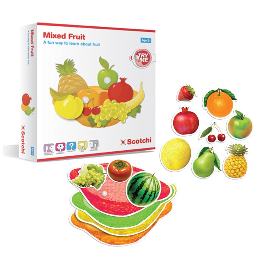 Scotchi Mixed Fruits Toddlers/Kids Educational Game/Toy Activity Boards 2y+