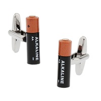 SD Man AA Battery Men's Cloth Wedding/Party Cufflinks Shirt Accessories Silver