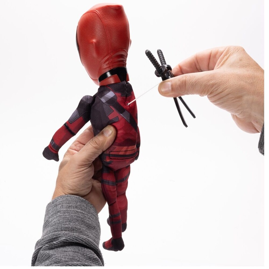 Shelf Talkers Deadpool Figurine Sitting Kids Toy 12 Inch