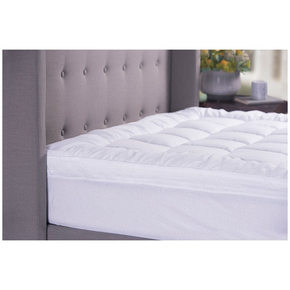 Sheraton Luxury Fitted Mattress Topper 2000Gsm King Bed Comfort/Cushioning White