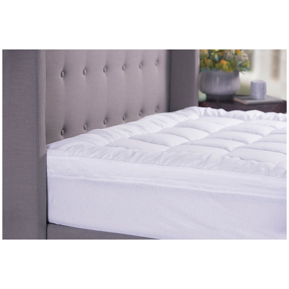 Sheraton Luxury Fitted Mattress Topper 2000Gsm Queen Bed Comfort/Cushioning WHT