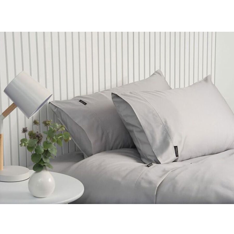 Sheraton Luxury Fitted Sheet Set 1000TC Cotton Rich for Queen Size Bed Dove Grey