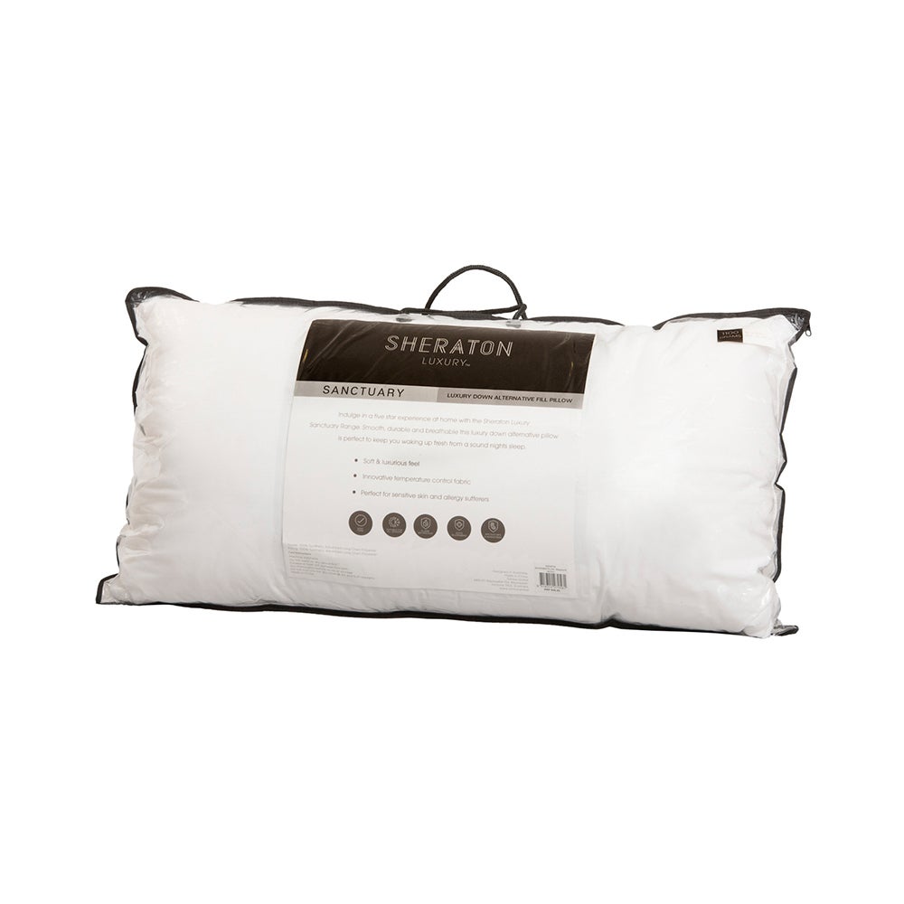 Sheraton Luxury Microfibre 50x90cm King Pillow 1100g Fill Long Chain Cushion WHT