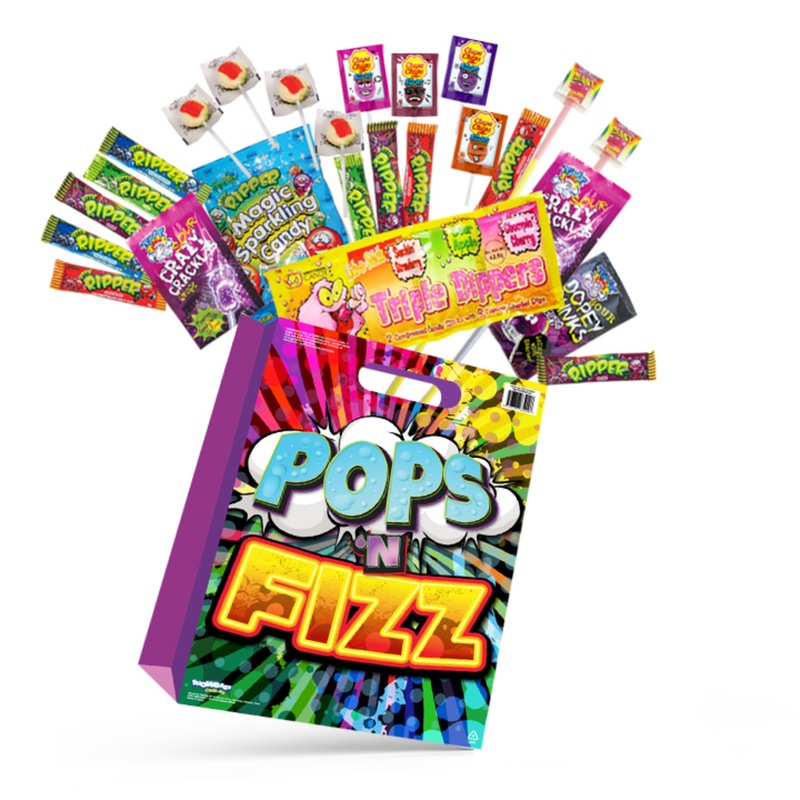 Buy Sherbert Pops & Fizz Kids Showbag W Ripper Candy Chew Bar Lollipop 