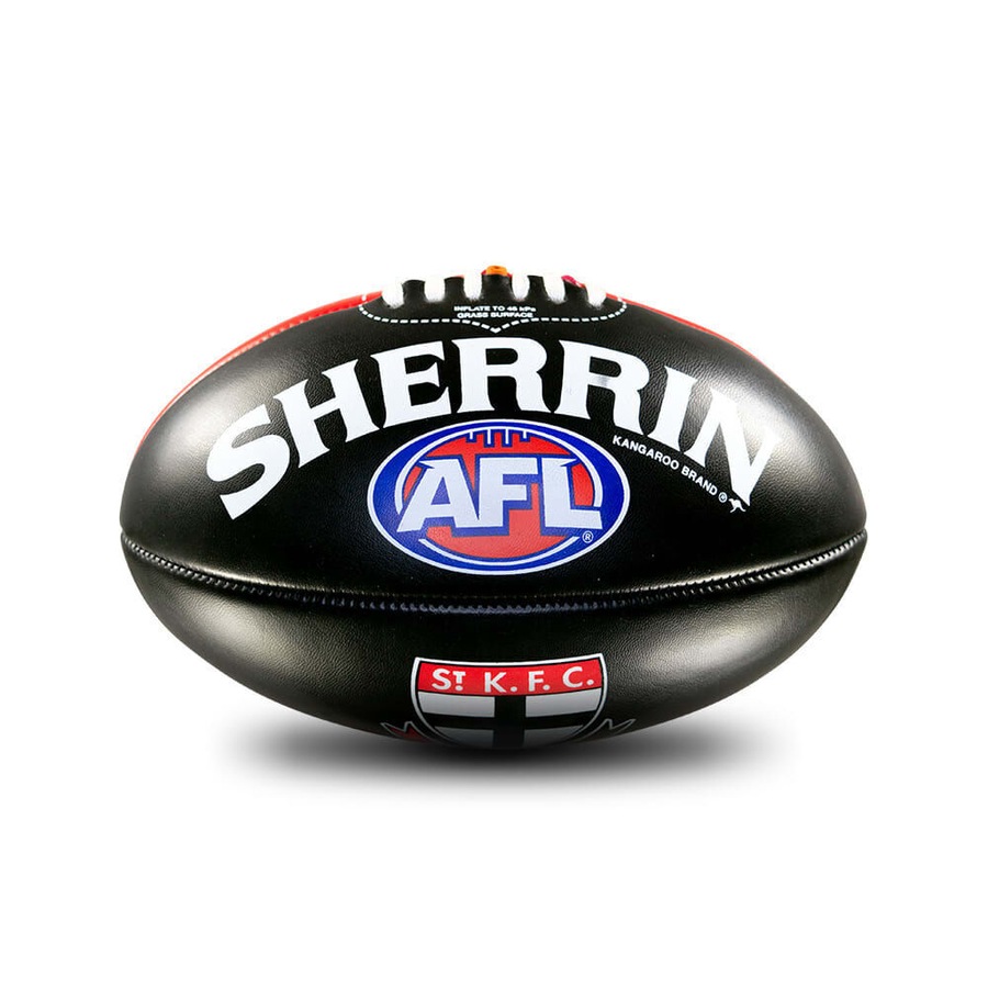 Sherrin PVC AFL Team Logo Football - St Kilda Saints Size 2 Red & Black