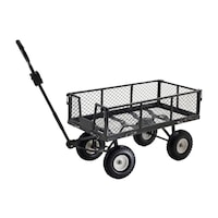 Shift Right Utility Cart Basket Wagon Trolley Pushcart w/ Puncture Proof Wheels