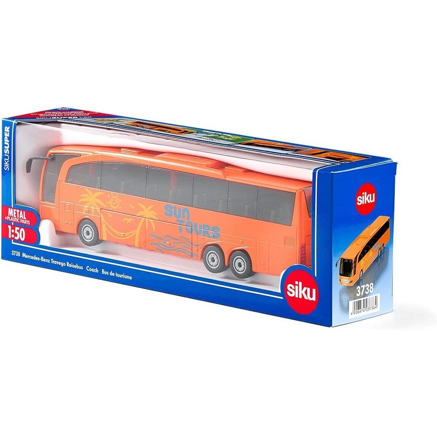 Siku 1:50 Scale Diecast Mercedes Benz Bus Coach Kids 262mm Vehicle Toy Orange 3+