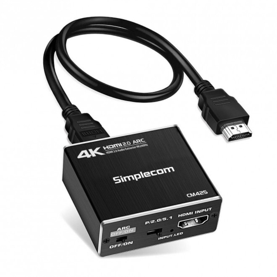 Simplecom CM425 Audio Extractor 4K HDMI Male to SPDIF/3.5mm Female For Monitor