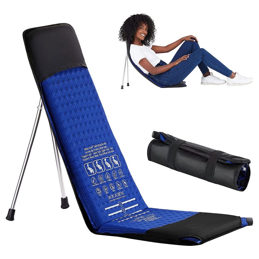 SitX AirPro Inflatable Foldable Portable Pocket-Sized Camping Chair Blue/Black