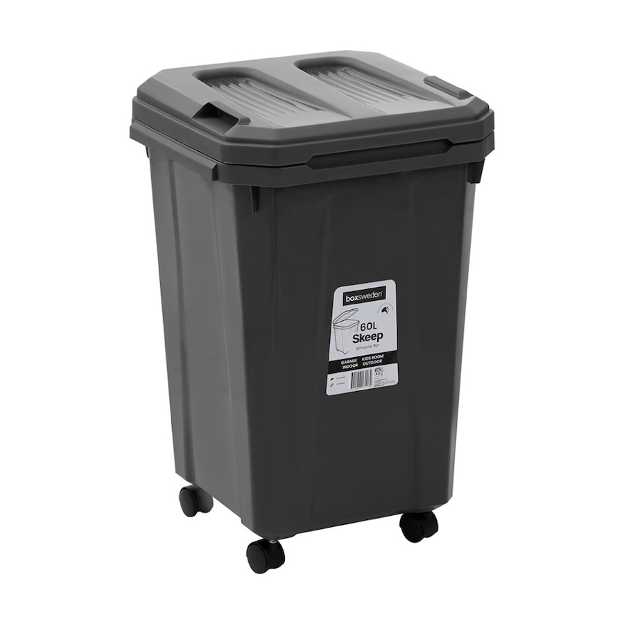 SKEEP WHEELIE BIN 60L - Assorted Colours - Durable Waste Bin - BPA Material - Easy Mobility - Indoor Outdoor Use - BOXSWEDEN Brand.