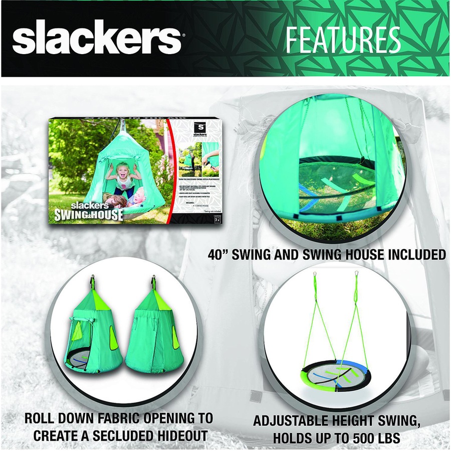 Slackers Teal Swing House with 40" Swing Kids/Childrens Interactive Toy 3+