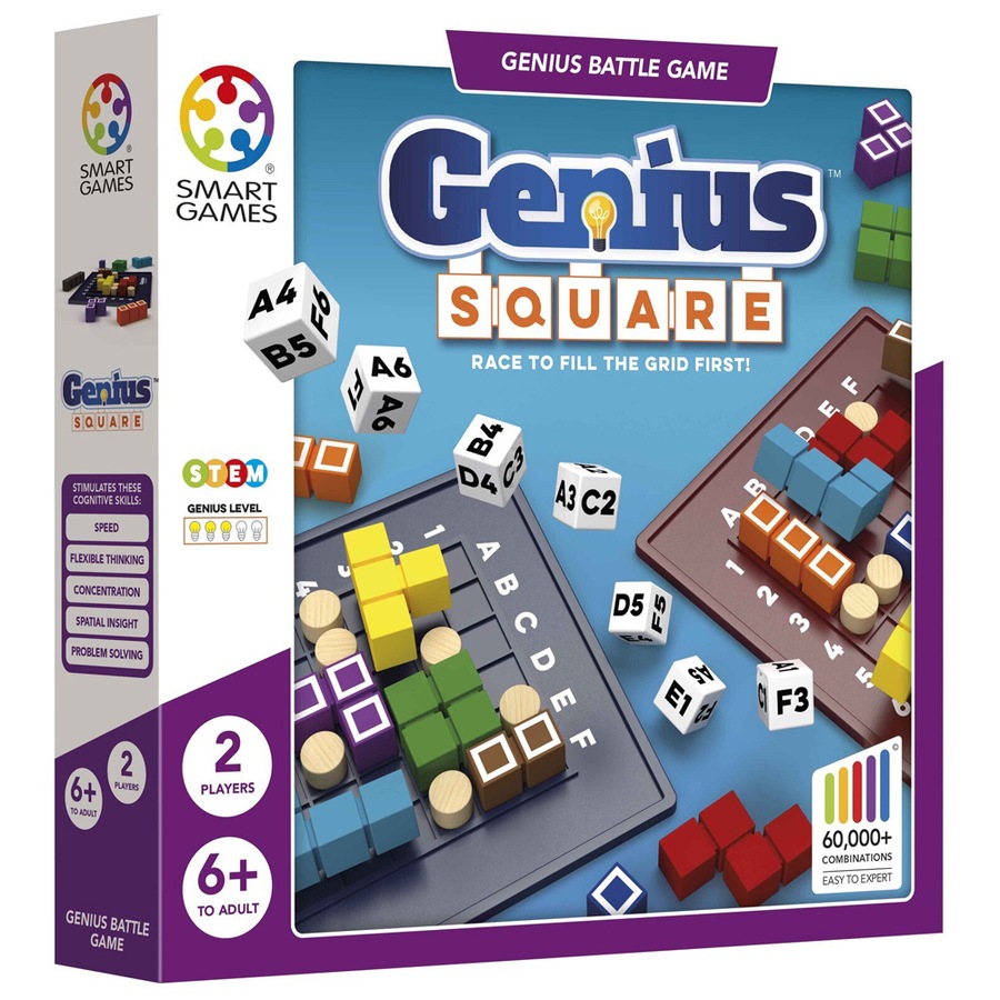 Smart Games Genius Square 1-2 Player Kids/Children Fun Play Toy Puzzle Game 6y+
