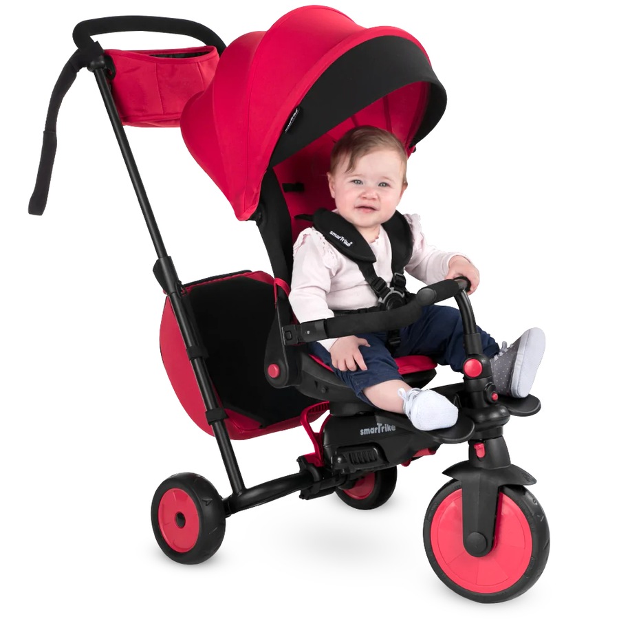 SmarTrike STR7 Journey Folding Tricycle/Pram/Stroller Toddler/Kids 10-36m Red