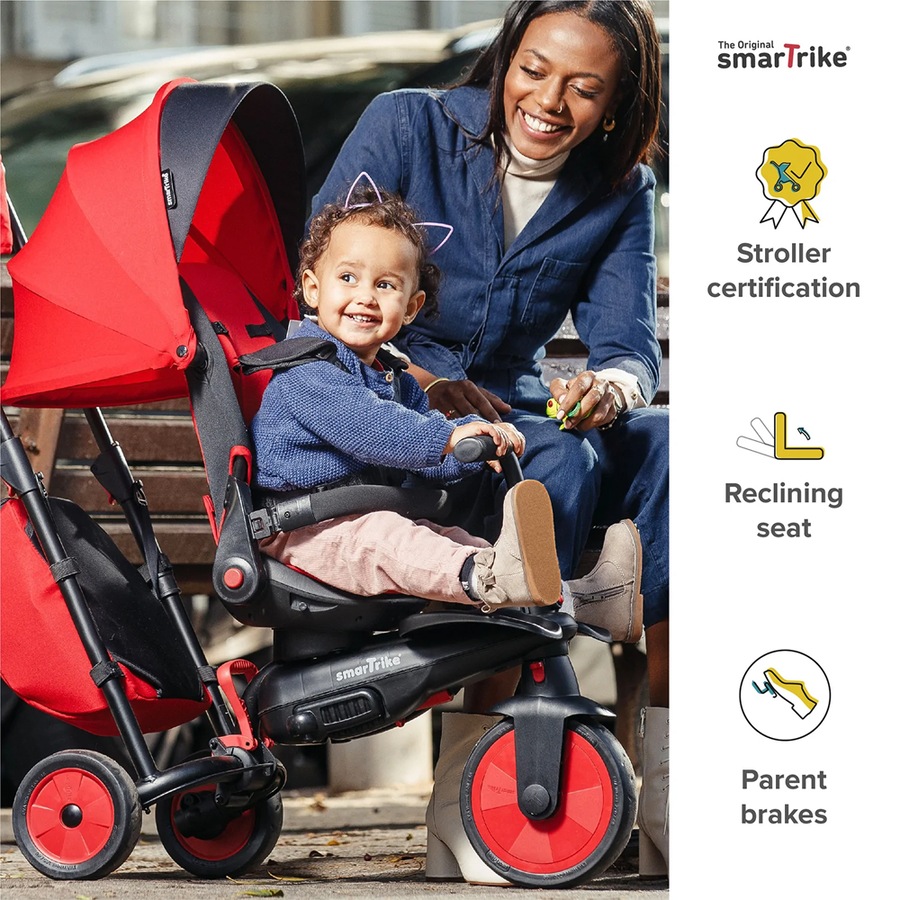 SmarTrike STR7 Journey Folding Tricycle/Pram/Stroller Toddler/Kids 10-36m Red