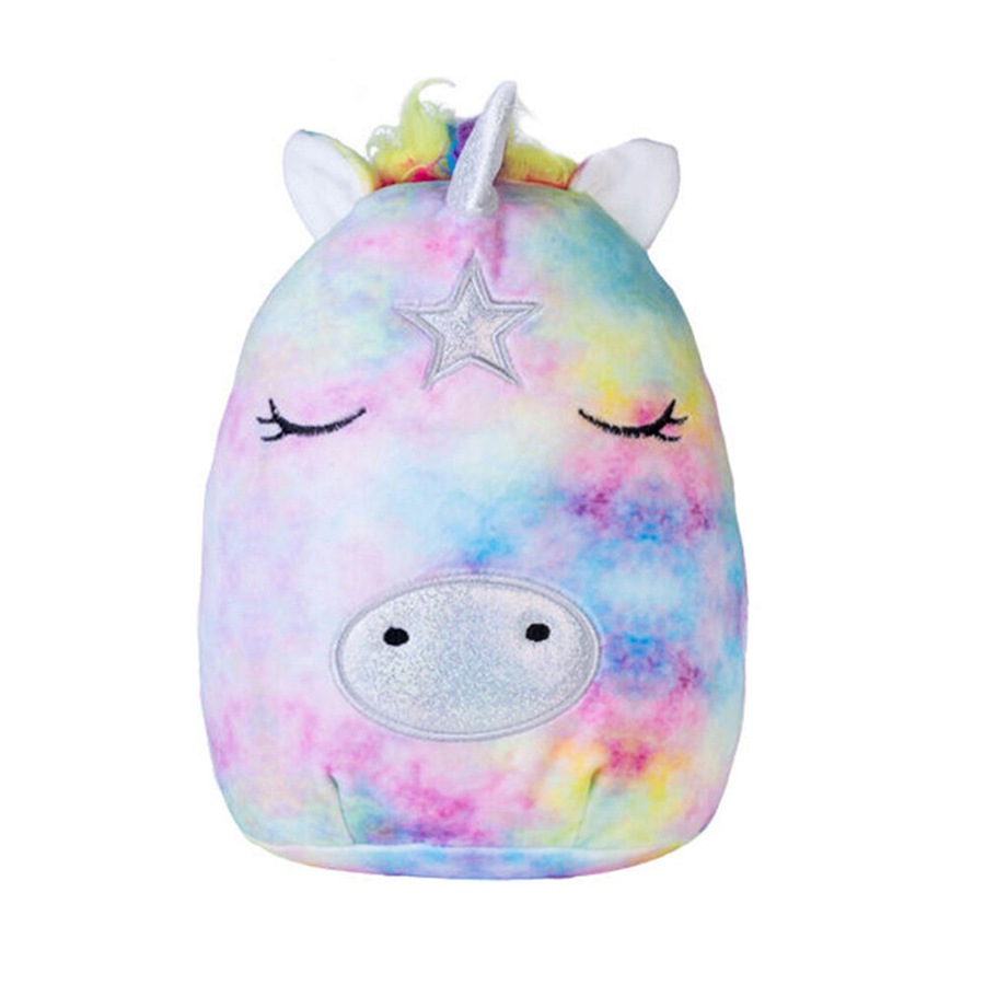 Smooshos Pal Squishy Velour Plushie Kids Toy 22x16x22cm Tie Dye Unicorn