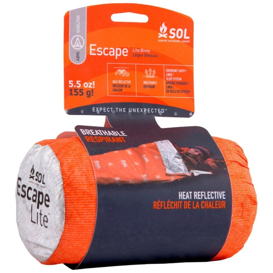 SOL Bivvy Escape Lite Ultralight Heat Reflective Breathable 208cm X 81cm