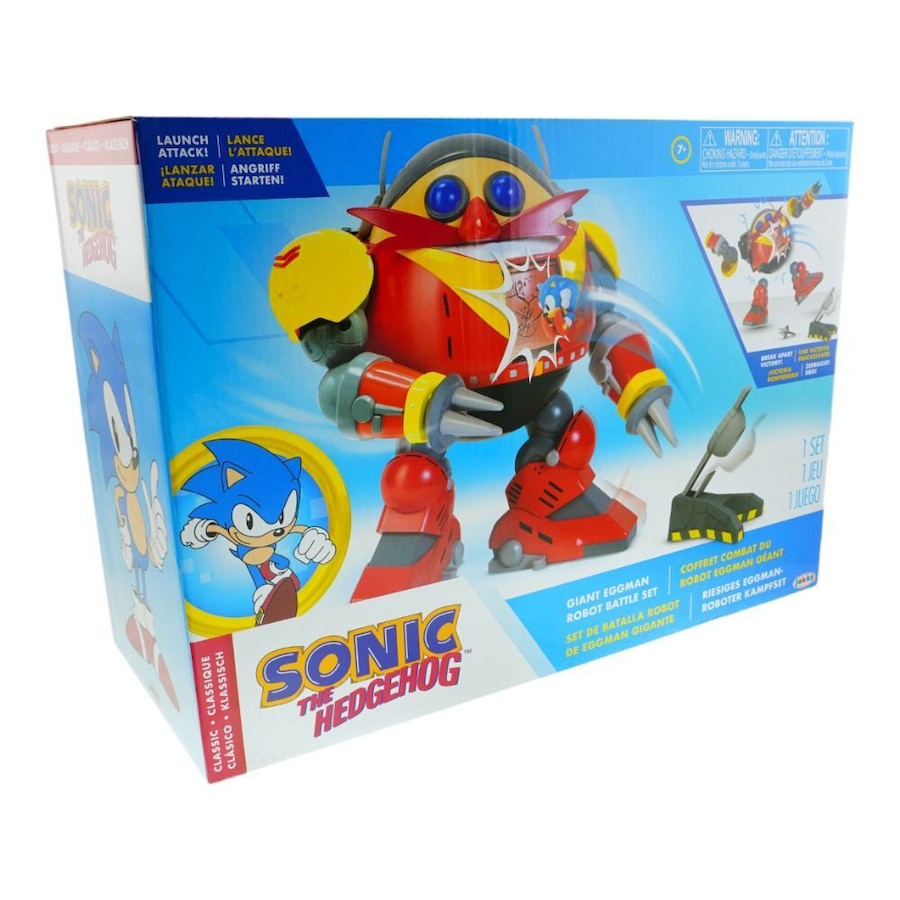 Sonic The Hedgehog Giant Eggman Robot Battle Action Figure Set Kids 7y+