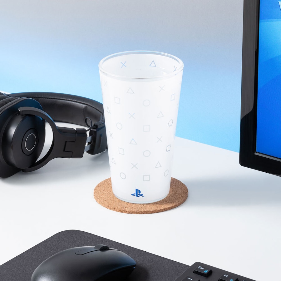 Sony Playstation PS5 Console Decorative Novelty Water Drinking Glass White