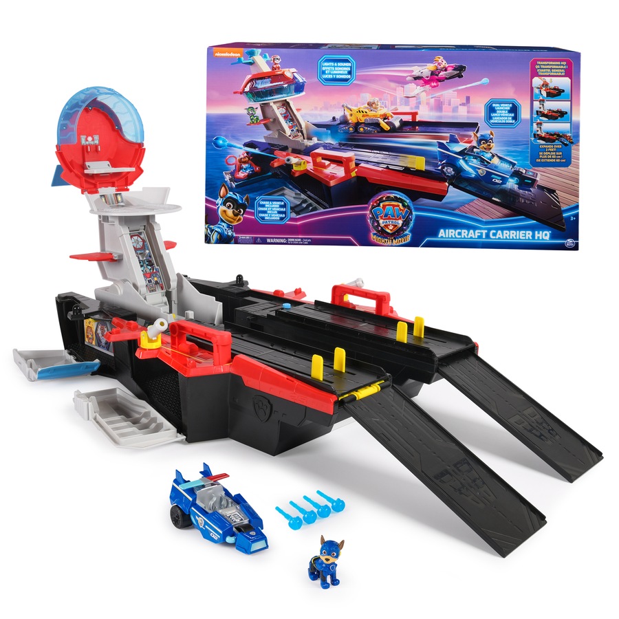 Spin Master Paw Patrol The Mighty Movie Aircraft Carrier HQ Play Kids Toy 3+