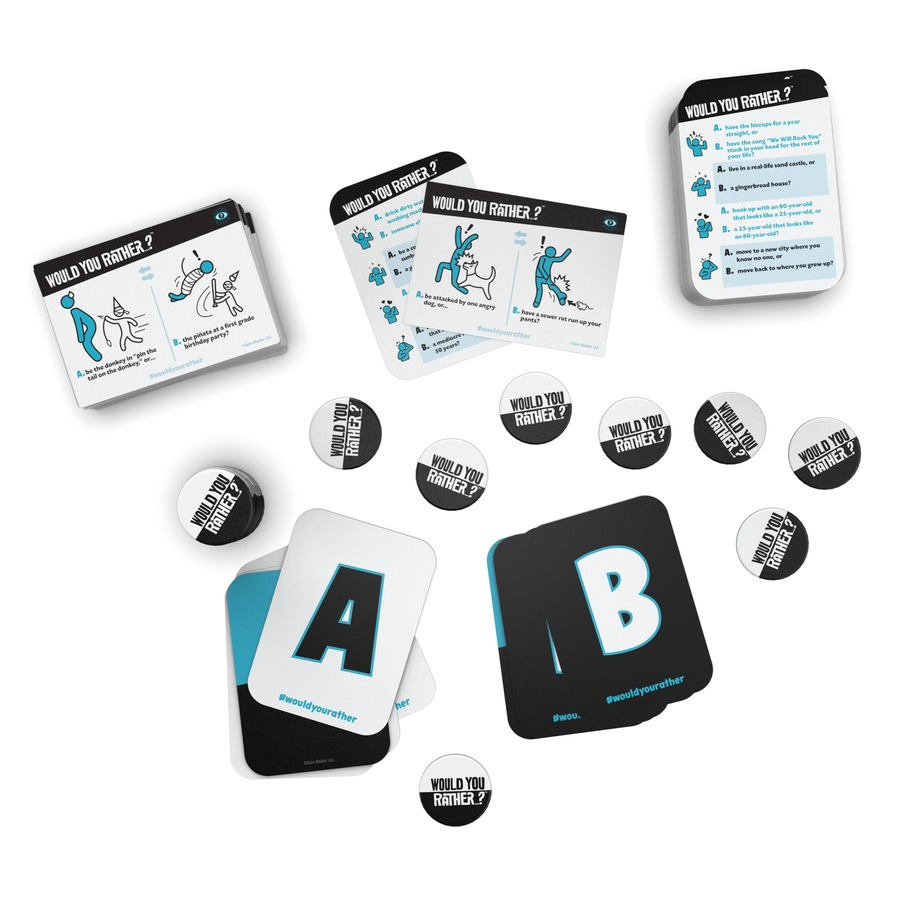 Spin Master Would You Rather? Adult/Family Party Card Game Set 3-6 Player 14+