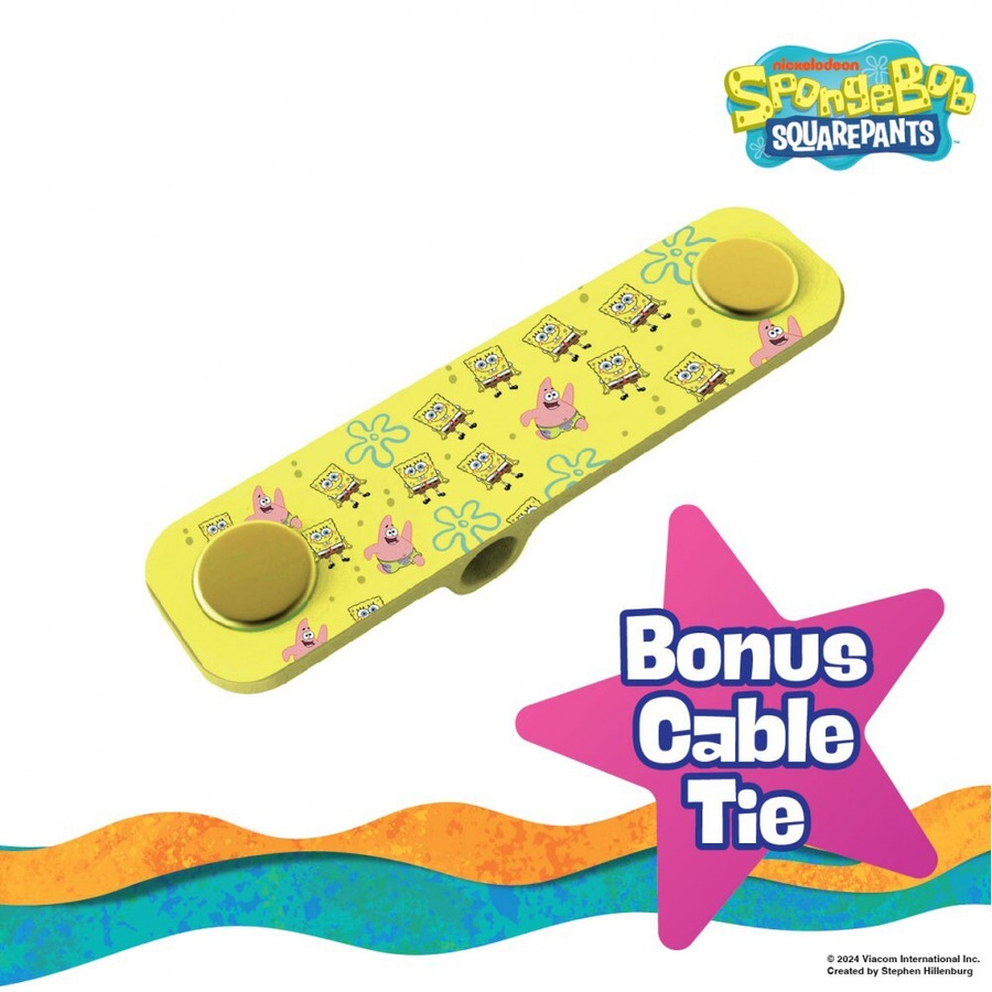 Spongebob SquarePants USB-A to 8-Pin 1m Cable Charging Cord For iPhone 14 Yellow