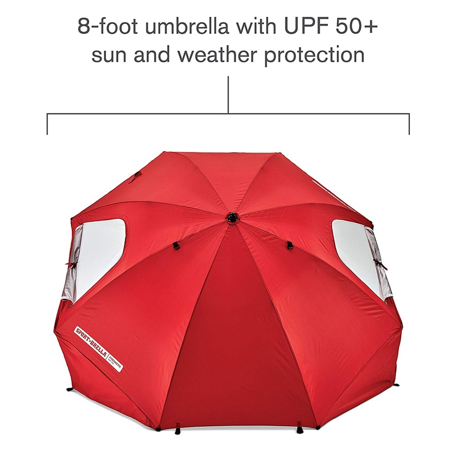 Sport-Brella 244cm Premiere Umbrella UPF 50+ Sun/Weather Protection w/ Bag Red