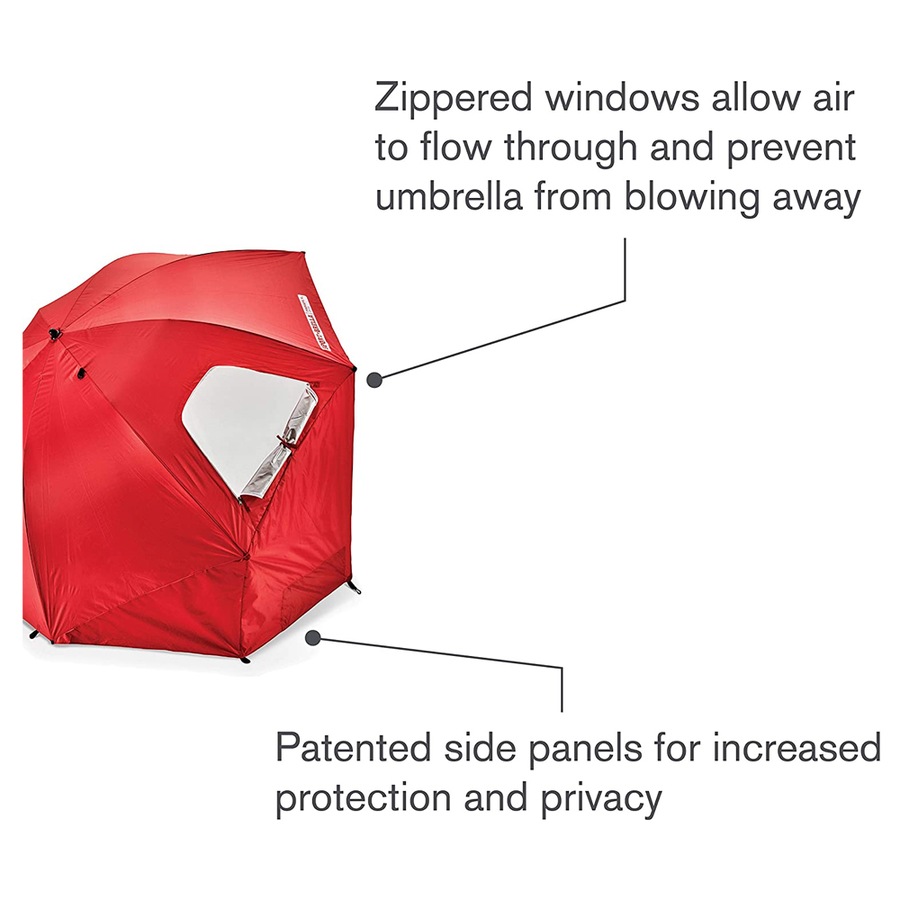 Sport-Brella 244cm Premiere Umbrella UPF 50+ Sun/Weather Protection w/ Bag Red