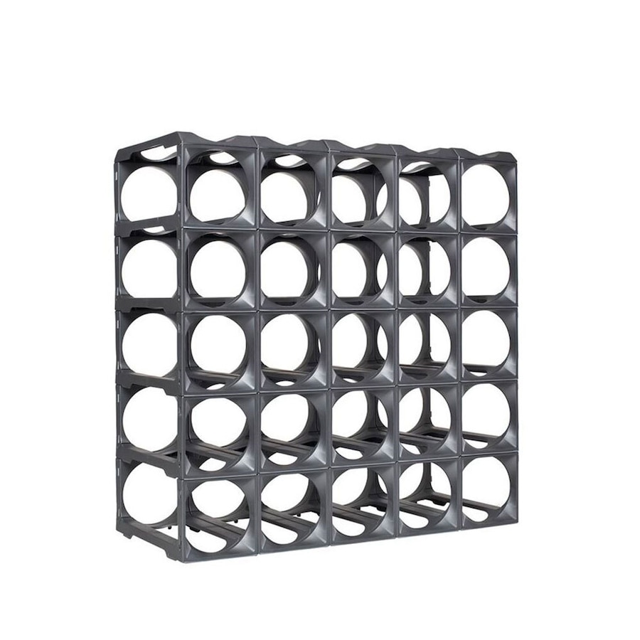 Stakrax 30 Bottle Modular Home Wine Rack Plastic Organiser Kit Silver