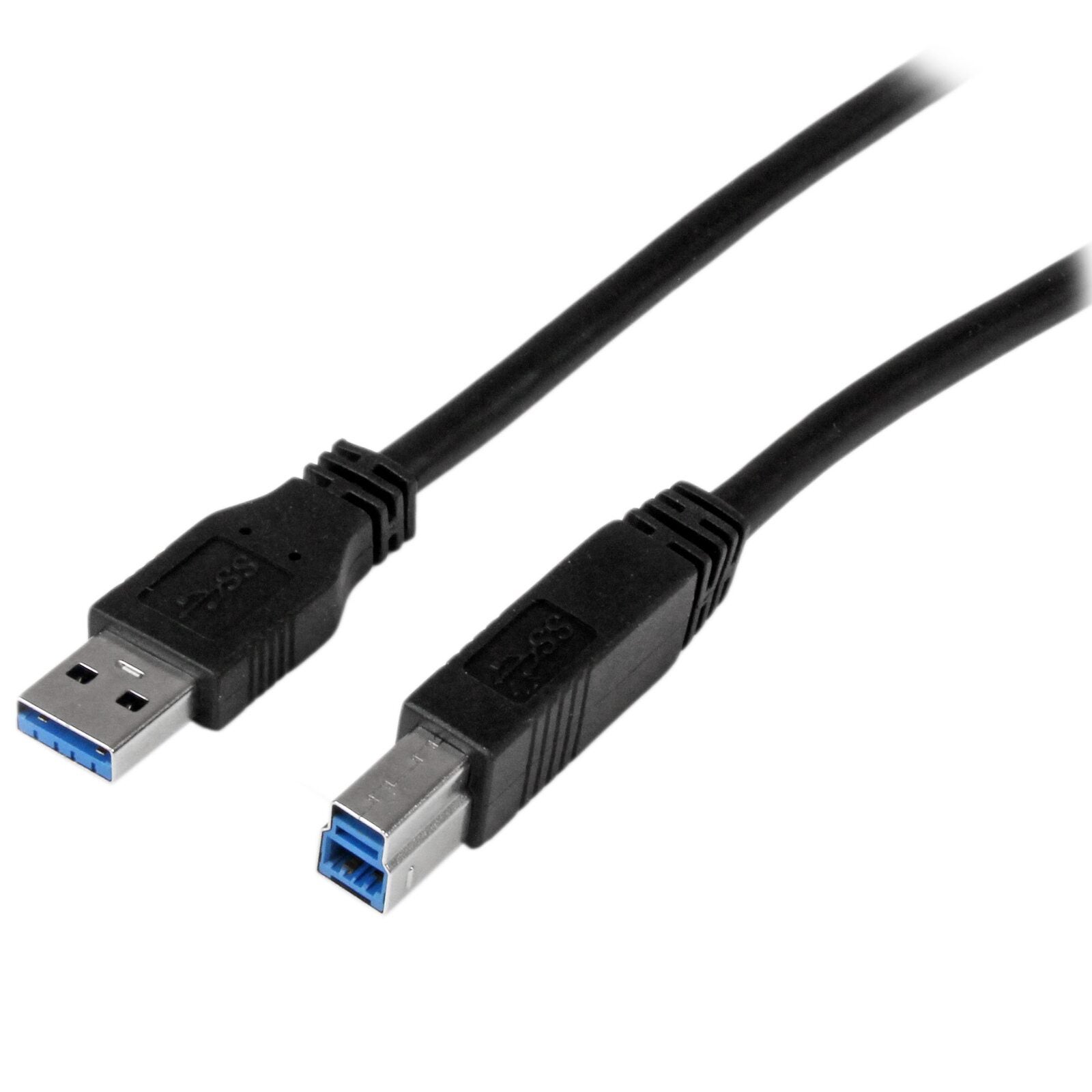 Star Tech 2m Certified SuperSpeed USB 3.0 A To B Cable 5Gbps - Male To Male BLK