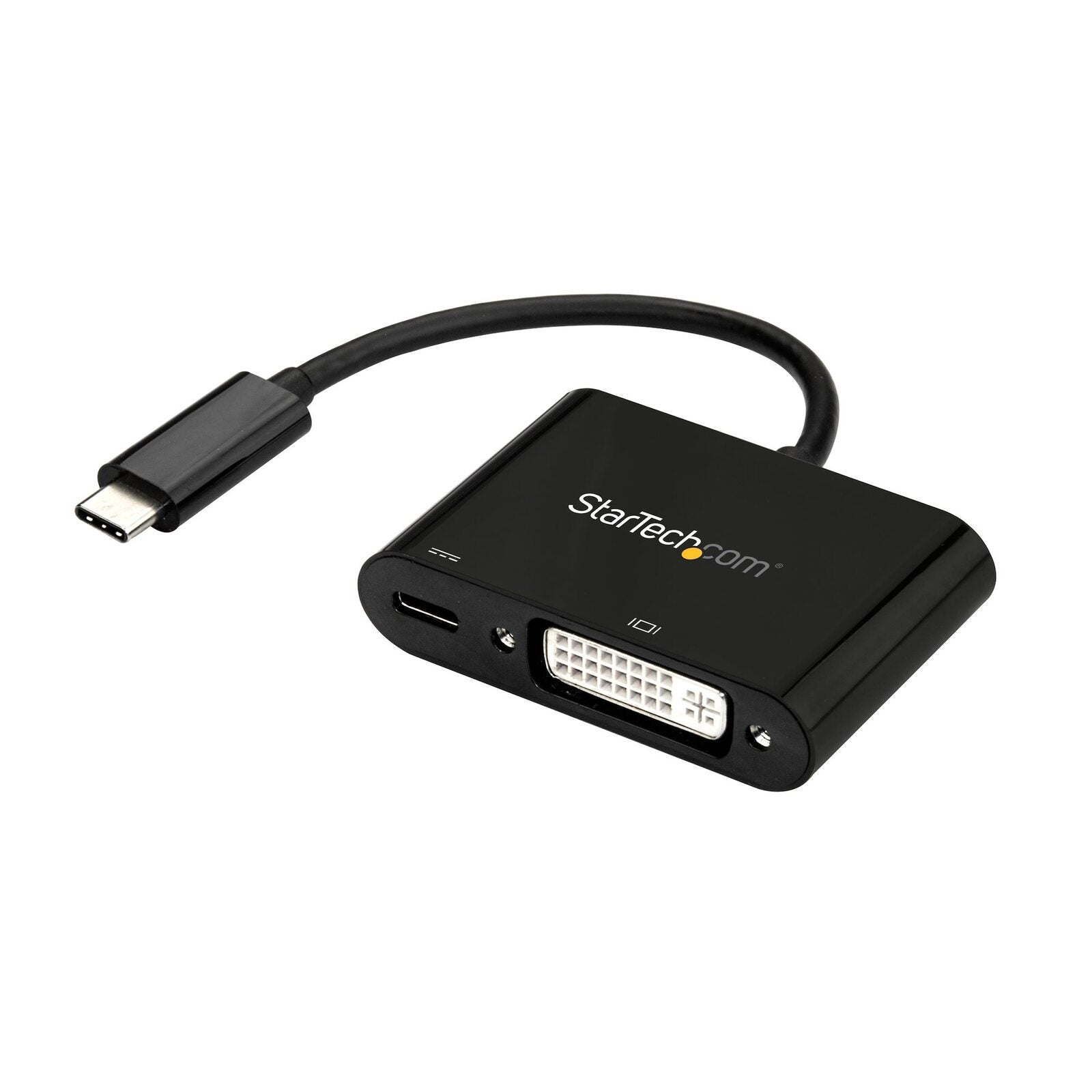Star Tech BLK USB C To DVI Adapter w/ Power Delivery 1080p/60Hz For PC/Laptop