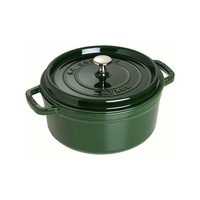 Staub 18cm/1.7L Cast Iron Round Cocotte Pot w/Lid Induction Cookware Basil Green