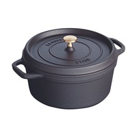 Staub 28cm/6.7L Cast Iron Round Cocotte Pot w/ Lid Induction Cookware Black