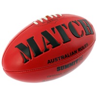 Match AFL Ball Embossed Red Australian Rules Football Game Size