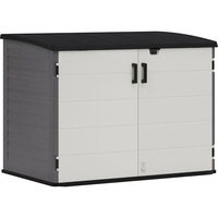 Suncast The Stow-Away Horizontal Resin Storage Shed Store Cabin 4x5FT Peppercorn