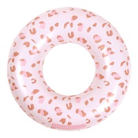 Swim Essentials Kids Inflatable Swim Ring Floater 90cm Old Pink Leopard 6y+