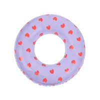 Swim Essentials Kids Swim Ring Beach/Pool Floater 90cm Lilac Hearts 6y+