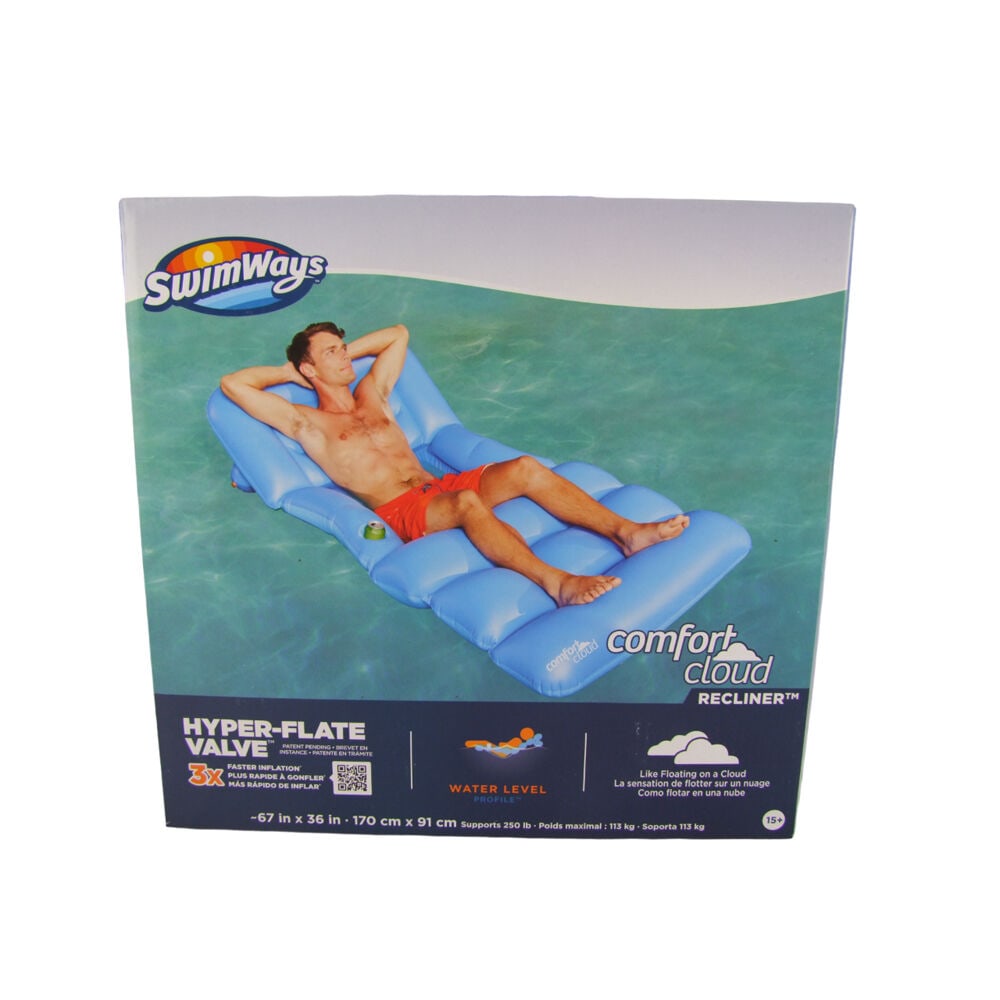 Buy Swimways Comfort Cloud Recliner Inflatable Floating Pool Bed Raft ...