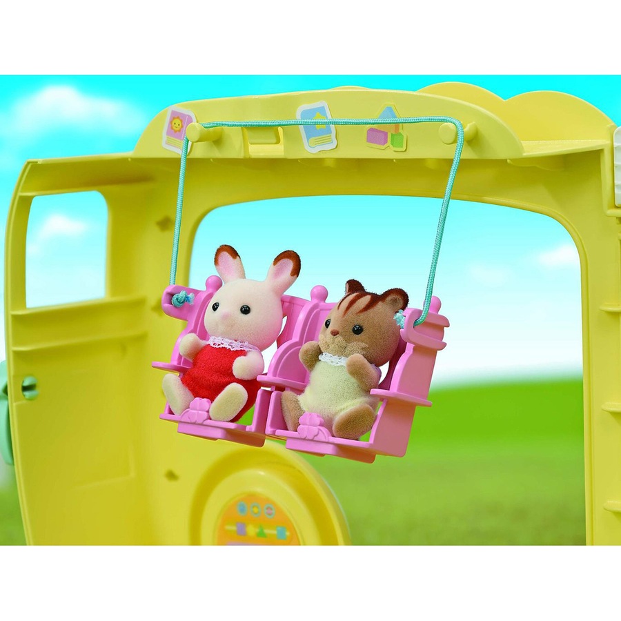 Sylvanian Families Rainbow Fun Nursery Bus Kids Miniature Figure Toy Set 3y+