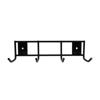 SYR Stainless Steel 4 Prong Tool Rack Wall Hook Hanging Home Organiser Black