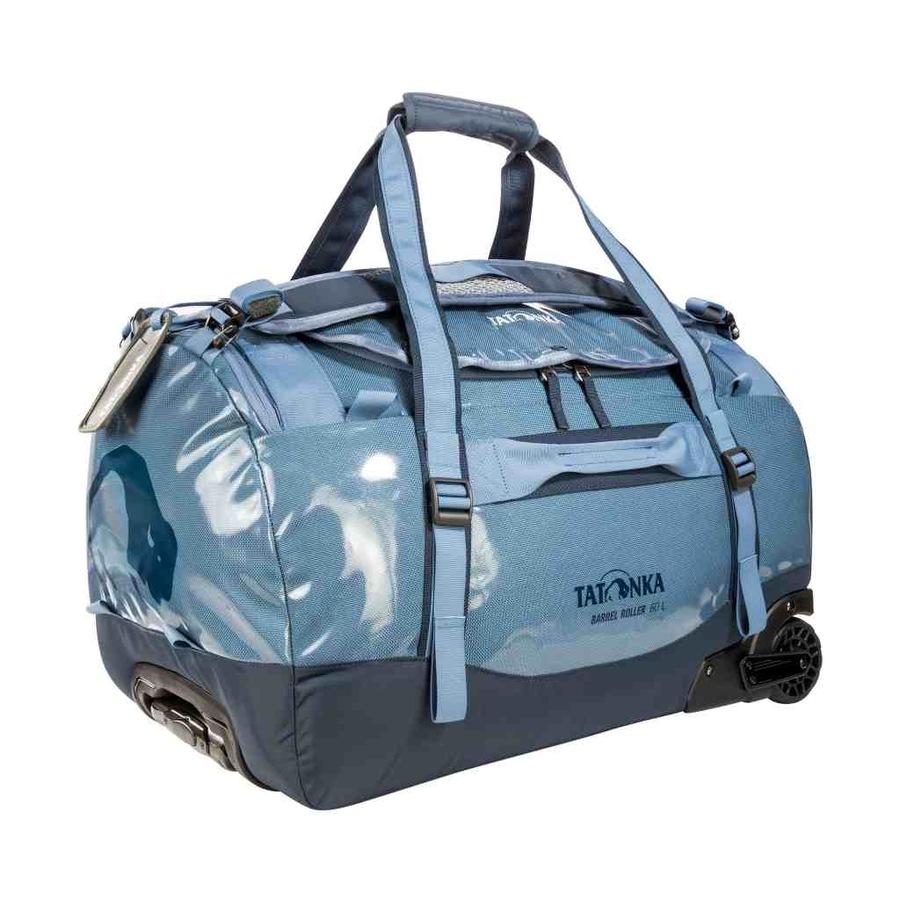 Tatonka Heavy Duty Nylon Barrel Roller M/60L Wheeled Travel Elemental Blue