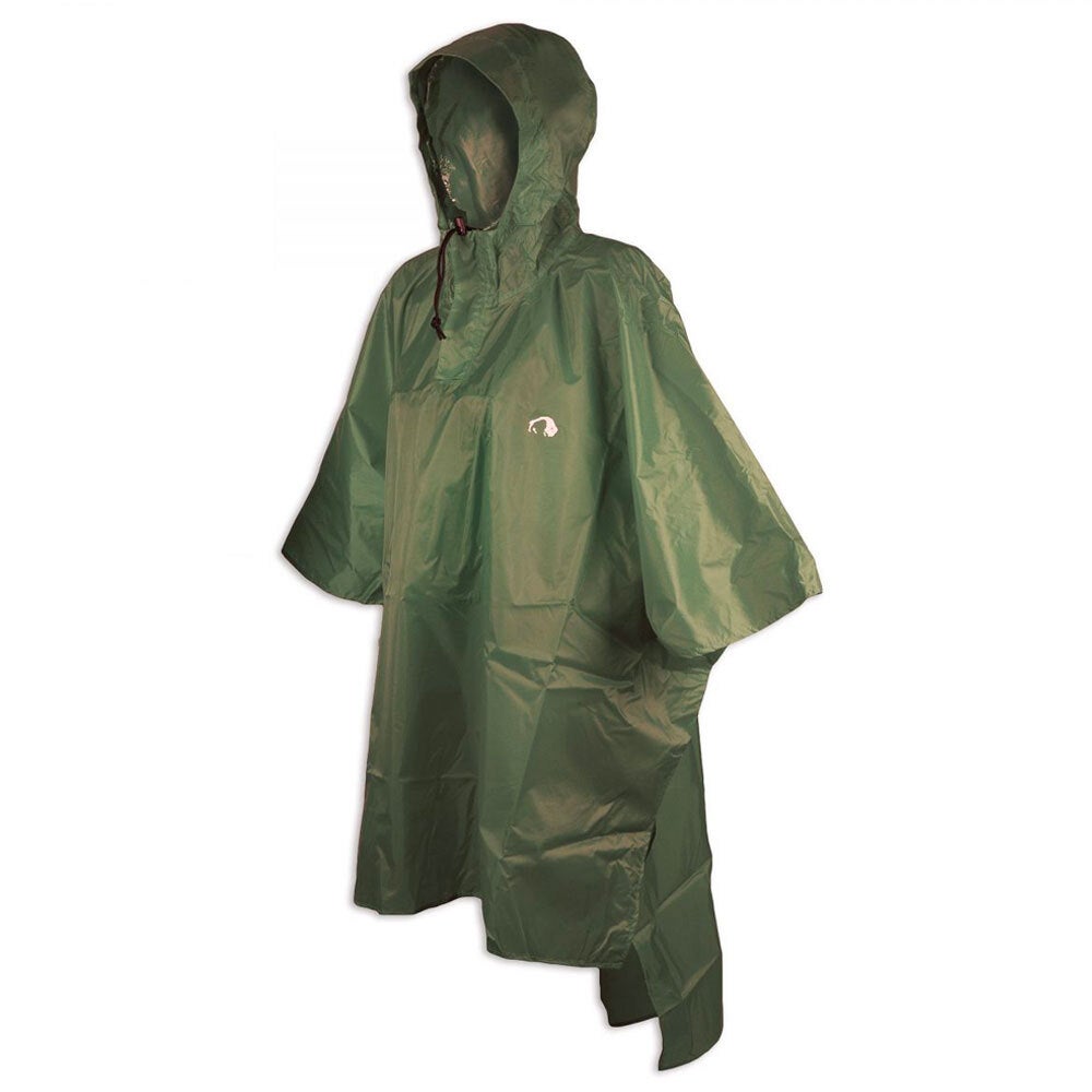 Tatonka M-L Poncho/Rain Cape Storm/Bad Weather Protection Hood/Drawstring Olive