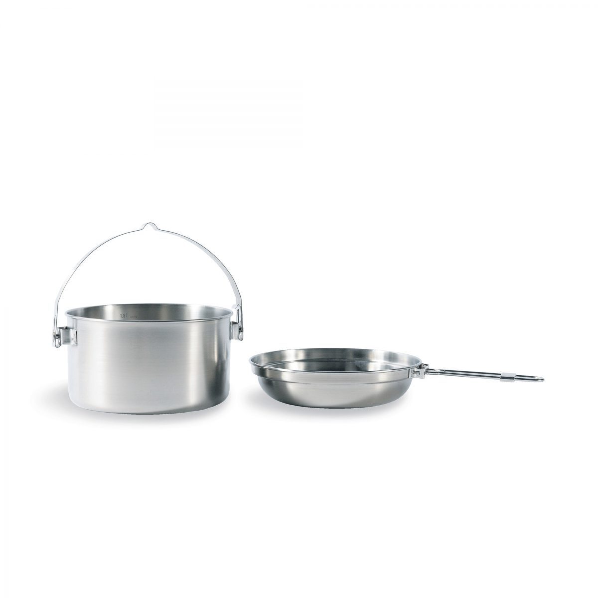 Tatonka Scout Kettle Pot & Frypan Cookware Set 1.6L Stainless Steel/Lightweight 