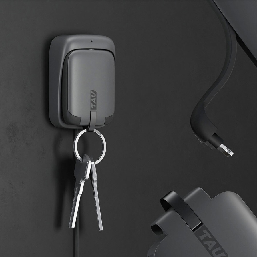 TAU 1400mAh Keychain Powerbank Charger/Lightning/USB-C for iPhone 12/Galaxy BK