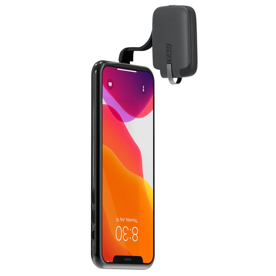 TAU 1400mAh Keychain Powerbank Charger/Lightning/USB-C for iPhone 12/Galaxy BK