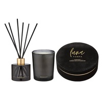Tempa Luna 19cm Mini Candle/Diffuser Set Glass/Soy Blend Home Fragrance Midnight